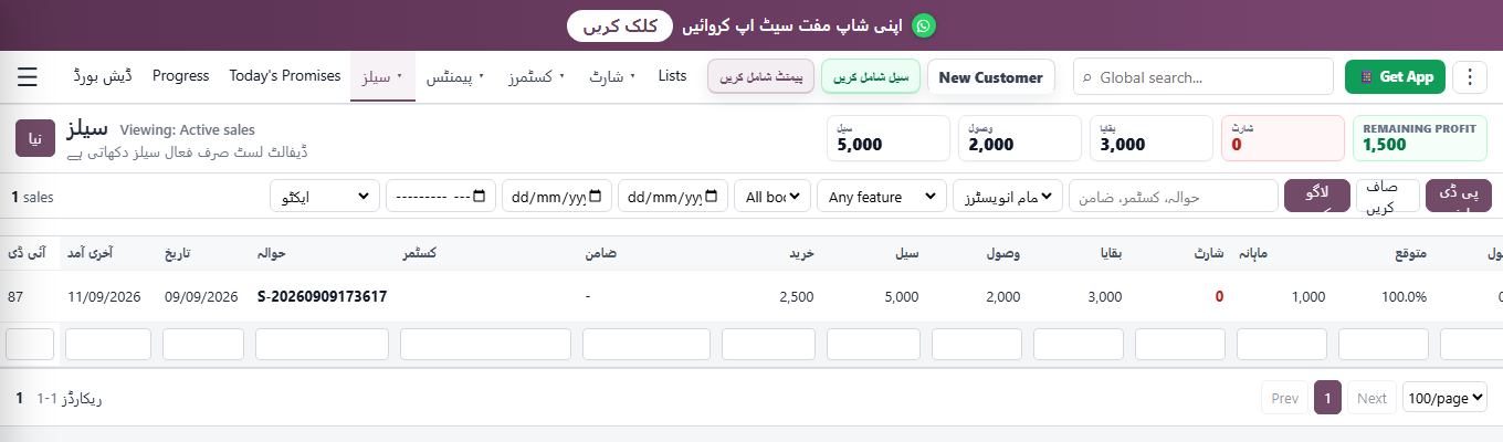 سیلز کی فہرست